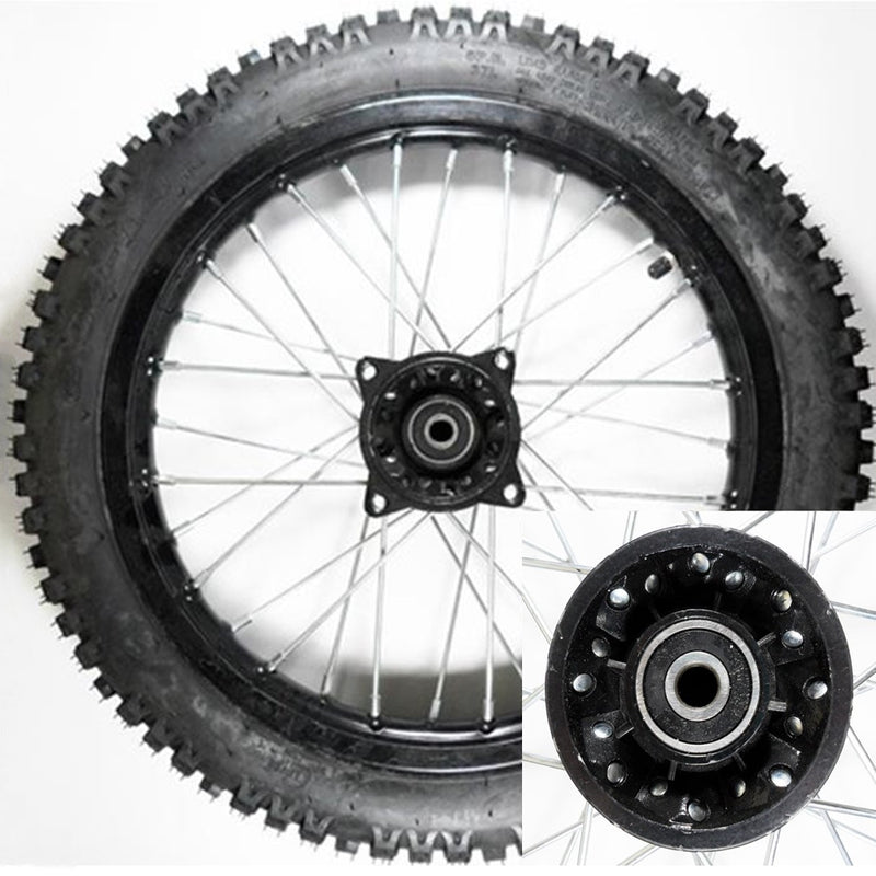Front Wheel with TireRim=1.40X14 Tire=2.50(60/100)x14Disc Brake Black  Axle ID=12 Bolts Cross c/c=100mm
