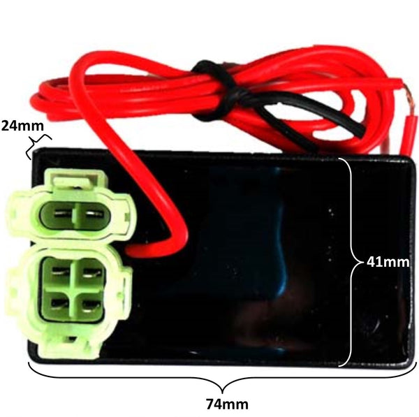 CDI Box UNIVERSAL 2 or 4 Stroke  Fits Many ATV, GoKart, Motorcycles, Scooters  2 Plug, 6 Pin + 1 Red Wire  74x41x24