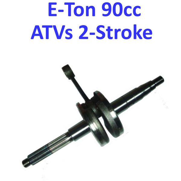 Crankshaft 90cc 2 Stroke  Fits E-Ton Implus TXL90, Thunder AXL90, Sierra DXL90, Viper RXL90, RXL90R ATVs Splines=15 Shaft OD=16 Piston Pin=12 Stroke=42mm  Fits Most ATVs with cylinder ht=77mm