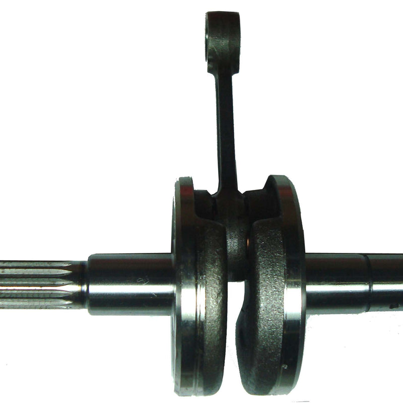 Crankshaft 90cc 2 Stroke  Fits E-Ton Implus TXL90, Thunder AXL90, Sierra DXL90, Viper RXL90, RXL90R ATVs Splines=15 Shaft OD=16 Piston Pin=12 Stroke=42mm  Fits Most ATVs with cylinder ht=77mm