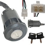 Key Ignition Switch  Fits E-Ton-Impuls TXL50,TXL90-Lightning AXL50-Thunder AXL90-Viper RXL50, 70, 90, 150cc Polaris Alpha Sports Dinli ATVs + More 4 Pins in 4 Pin FM Jack OD=25mm