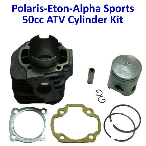 Cylinder Piston Top End Kit 49cc B=40mm Pin=10mm Fits E-Ton Impuls TXL50, Lightning AXL50, Viper RXL50cc ATVs 49cc Beamer, Matrix 50 Scooters Polaris, Alpha Sports, Dinli, Jog, Vento + More