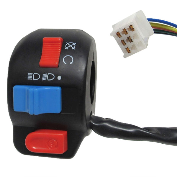 Handlebar Switch (Left Hand)  6 Pins in 9 Pin Male Jack