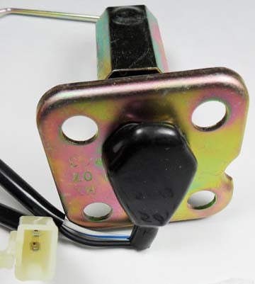 Fuel Level Sending Unit  Square Holes c/c=33mm 2 Pin Jack  Rod 32mm to 90d turn, then  59mm to 45d turn, 34mm to Float