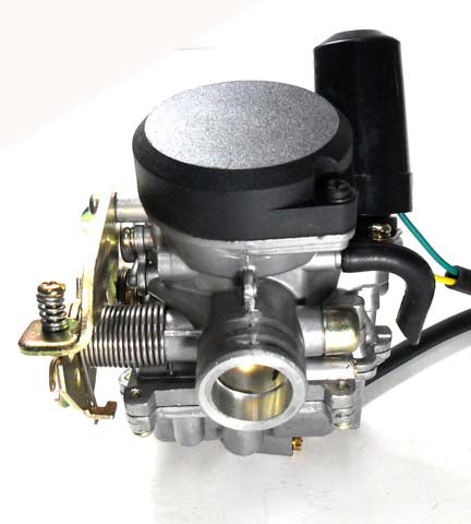 Runtong CVK PD18J Carburetor with booster pump  Intake ID=18 OD=28 Air Box OD=39mm  Fits Most 49-80cc GY6 Belt Driven Scooters