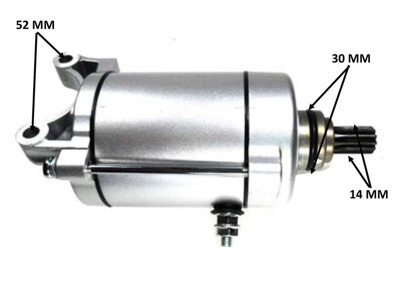 Starter 150-250cc CG Type ATV, Dirtbike, GoKart, Scooter, Mid Engine Mount, Shaft OD=14 Splines=11 Flange=30 Bolts c/c=52