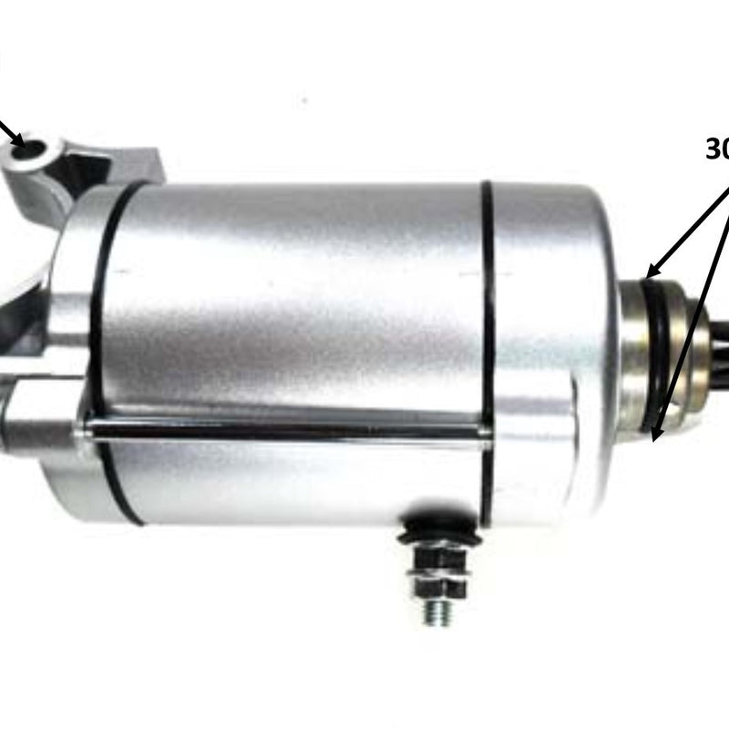Starter 150-250cc CG Type ATV, Dirtbike, GoKart, Scooter, Mid Engine Mount, Shaft OD=14 Splines=11 Flange=30 Bolts c/c=52