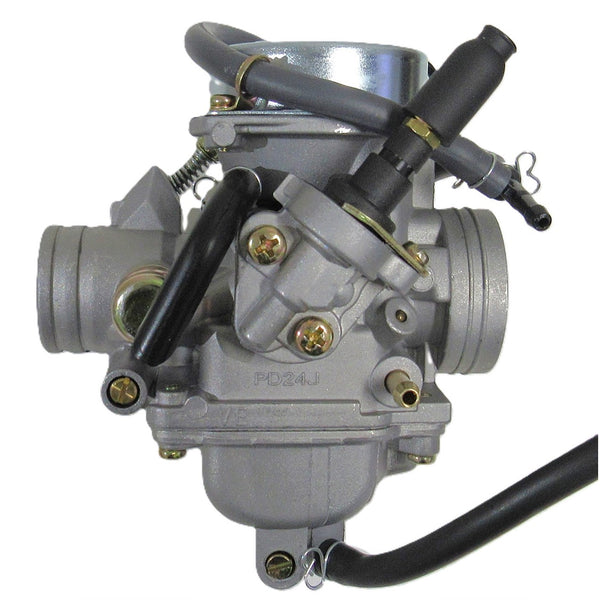 Kei Hin Style Carburetor  Manual Choke 150-250cc  Fits E-Ton Yukon YXL150, CXL150, Viper RXL150R ATVs & Beamer R4-150, Matrix 150 Scooters + Others  Intake OD=32mm, Air Box OD=42mm