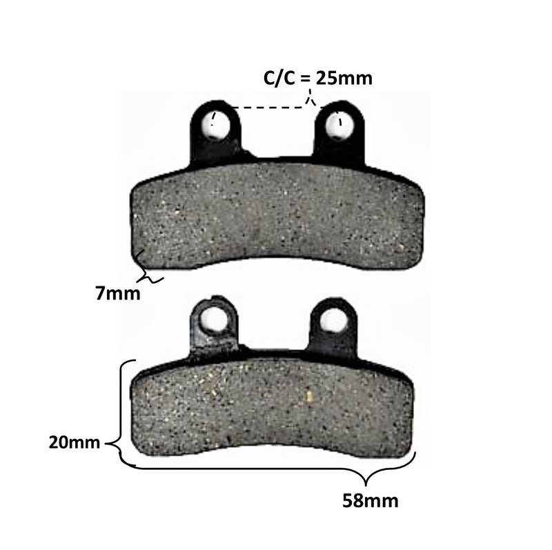 Disc Brake Pads  58x20x7 Holes c/c=24mm