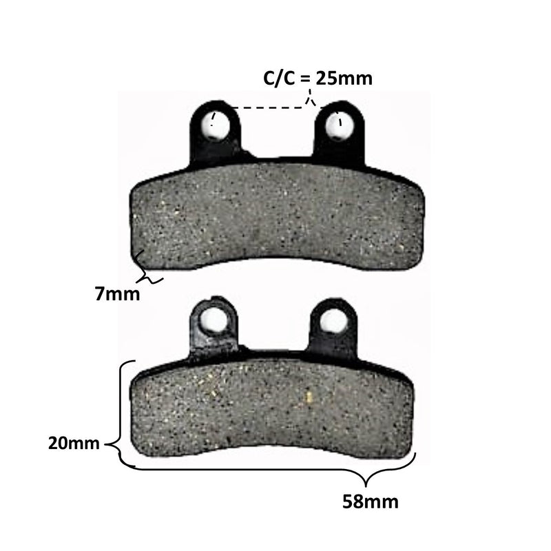 Disc Brake Pads  58x20x7 Holes c/c=24mm