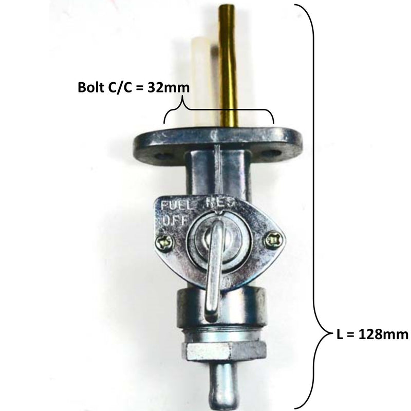 Fuel Valve  Bolts c/c=32 Total L=128mm  Fits Many ATVs, Dirtbikes