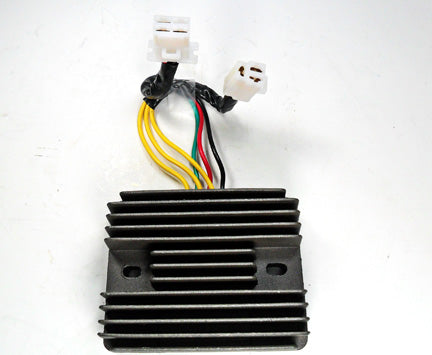 Voltage Regulator Rectifier 250cc YP VOG Type Motors  3 Pins in 4 Pin Male Jack + 3 Pins in 3 Pin Male Jack  109x84, Bolts Ctr to Ctr=81mm