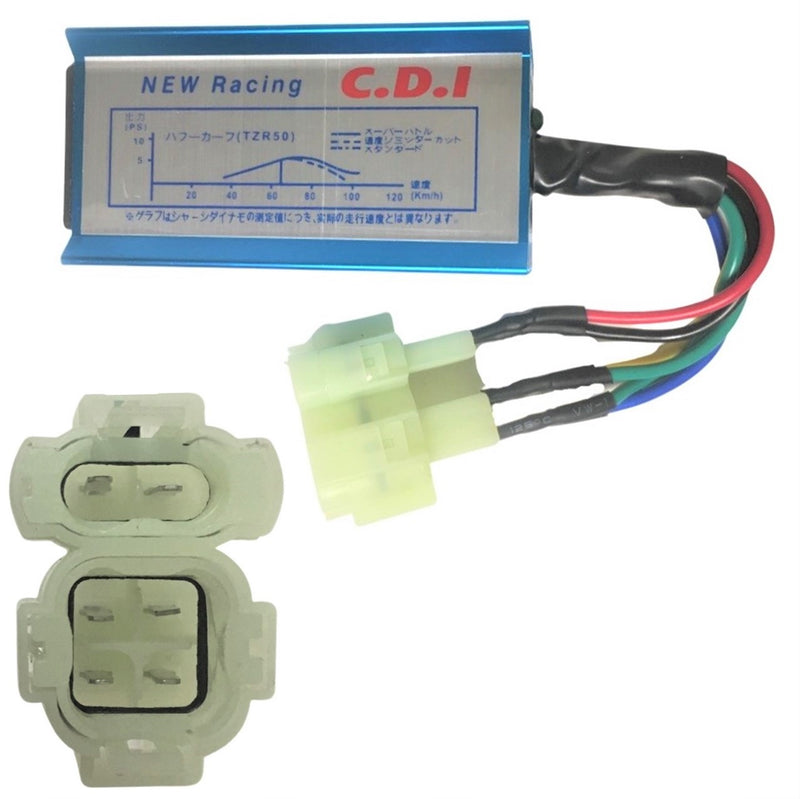 High Performance CDI Box (AC) GY6-50cc 11000 RPM 28deg Angle 2 plug, 6 pin 73mm x 37mm