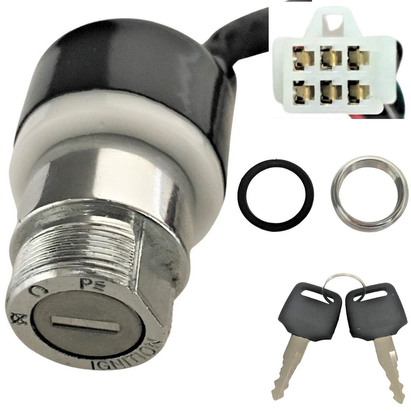 Ignition Switch  Fits Many ATVs, Dirtbikes, GoKarts  6 Pins in 6 Pin Male Jack