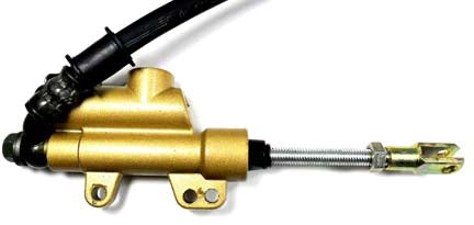 REAR FOOT BRAKE ASSEMBLY  50-125cc Mid Sized Chinese ATVs, Dirtbikes  Caliper Bolts Ctr to Ctr=62 Caliper L=85 W=77<Threaded Rod L=58mm