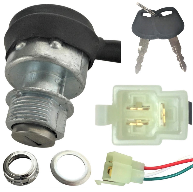 Ignition Switch  Fits Many ATV-GoKarts-Dirtbikes  3 Pins in 3 Pin Female Jack
