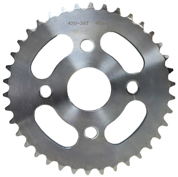 Rear Sprocket #420 38th  Bolts Cross c/c=80 ID=40mm  Fits Many Hammerhead, TrailMaster + Other ATVs, GoKarts, Minibikes