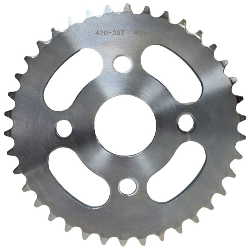 Rear Sprocket #420 38th  Bolts Cross c/c=80 ID=40mm  Fits Many Hammerhead, TrailMaster + Other ATVs, GoKarts, Minibikes