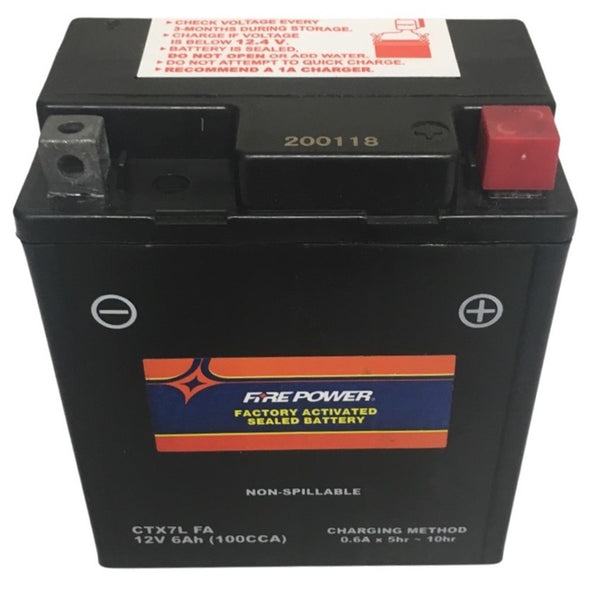 CTX7L FA Fire Power Battery  Sealed Maintenance Free  L=4 1/2