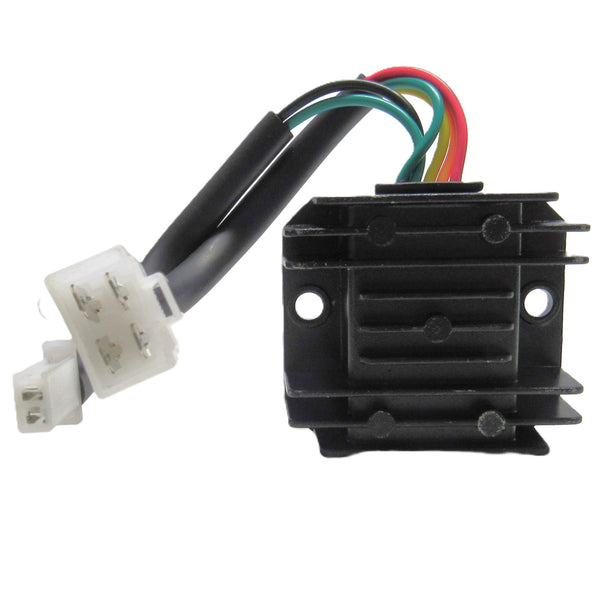 Voltage Regulator Rectifier Hammerhead & American Sportworks 150cc GoKarts  4 Pins in 4 Pin Female Jack & 2 Pins in 2 Pin Male Jack  58mmx69mm  Bolts C/C=55mm
