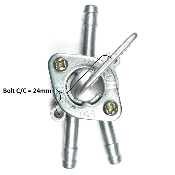 Fuel Valve  Inline  ATVs, Dirtbikes  Bolts Ctr to Ctr = 27mm