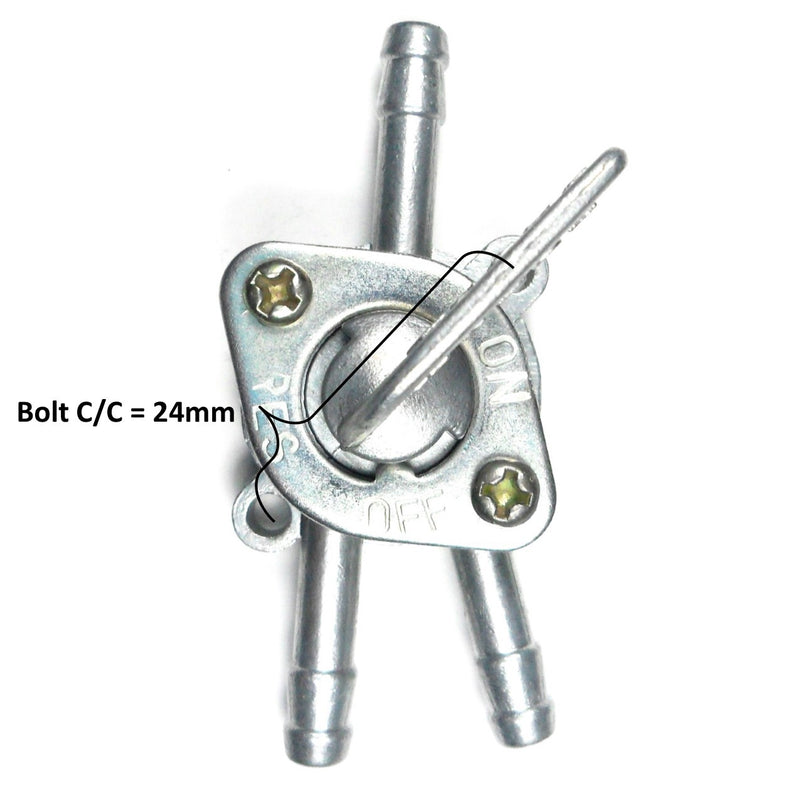 Fuel Valve  Inline  ATVs, Dirtbikes  Bolts Ctr to Ctr = 27mm