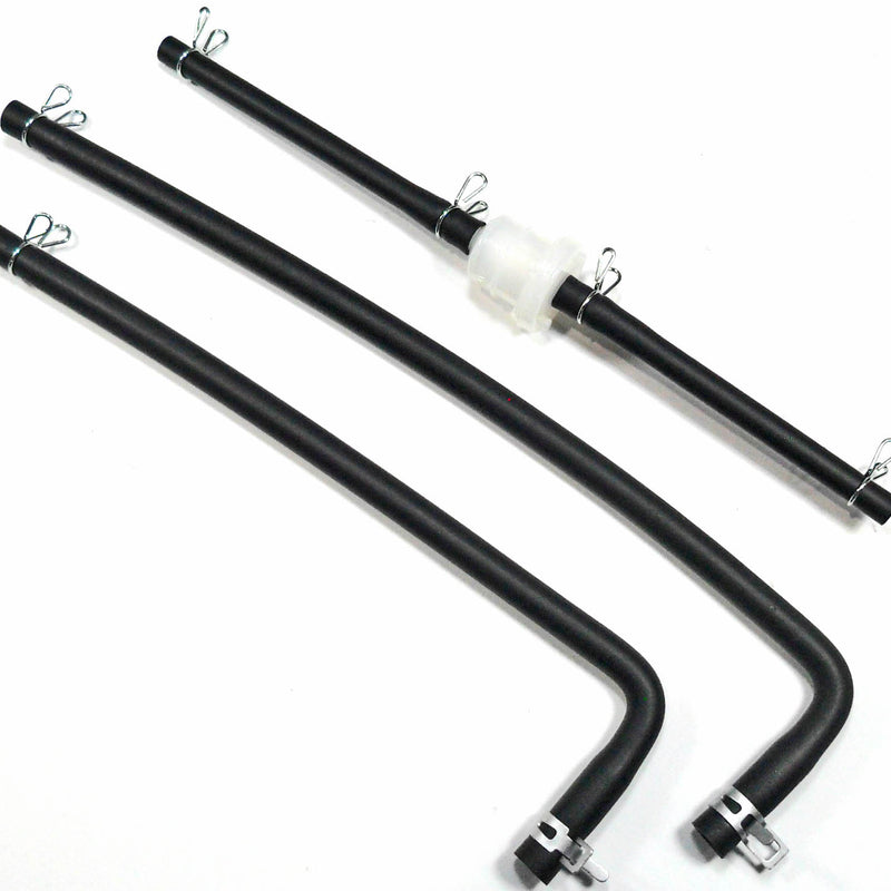 E-Ton 50cc 70cc 90cc ATV Fuel Line Kit  Includes Primary Line, Reserve Line & Fuel Filer assembly  The lines in this kit attach to the rear ports on the tank. Some older ETON's had open front ports. This kit will not work for those models.