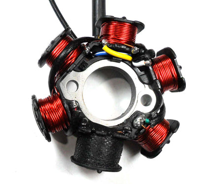 Stator 49-150cc 4 Stroke Fits many Chinese ATVs, GoKarts, Scooters 6 Coil 5 Pin in 6 Pin Jack  OD=83mm ID=29mm c/c=41mm