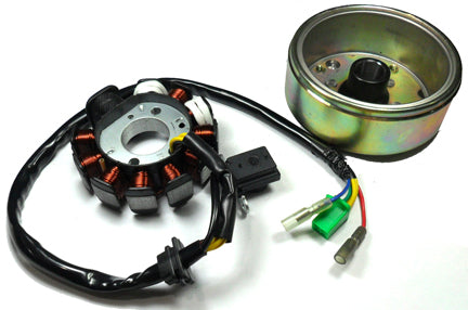Stator 49-150cc 4 Stroke Fits many Chinese ATVs, GoKarts, Scooters 11 Coil 4 Pin in 4 Pin Jack + 2 wires