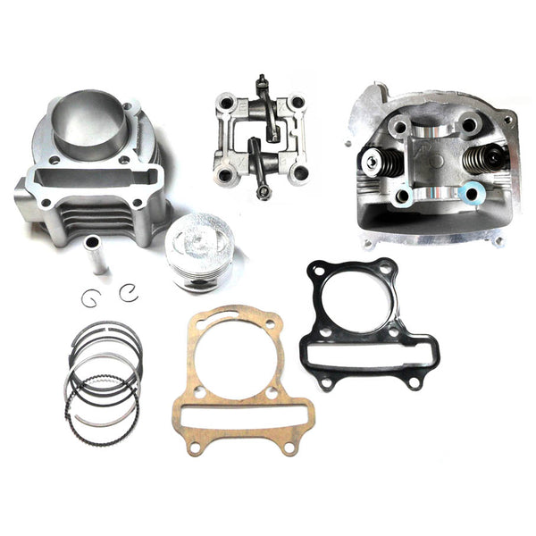 100cc Cylinder Piston Top End Kit With Non-EGR Head For GY6-50 QMB139 Chinese Scooter Motors. Bore=50mm Shirt OD=52.50mm