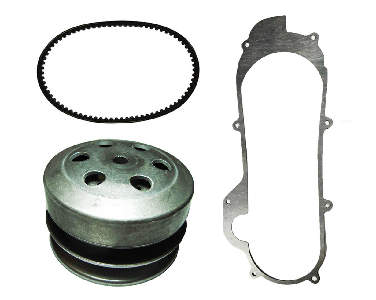 Rear Clutch, Belt & Gasket GY6 50cc 49cc QMB139 Short Case 4 Stroke Scooters - Click Image to Close