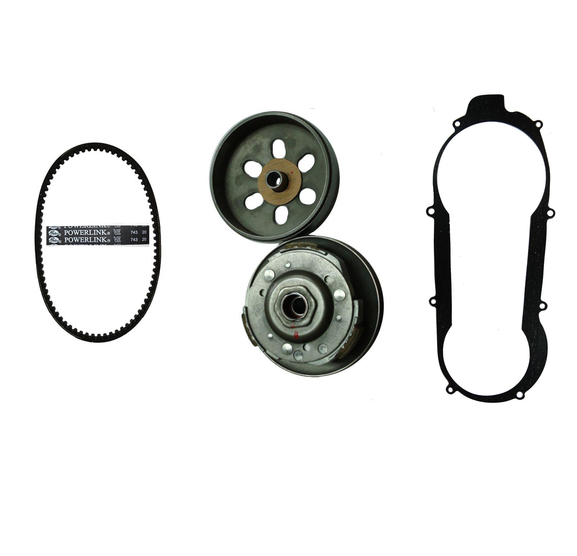 GY6-150 Rear Clutch & Powerlink Belt Kit (Short Case) For use on units with the 743x20x30 Belt - Click Image to Close