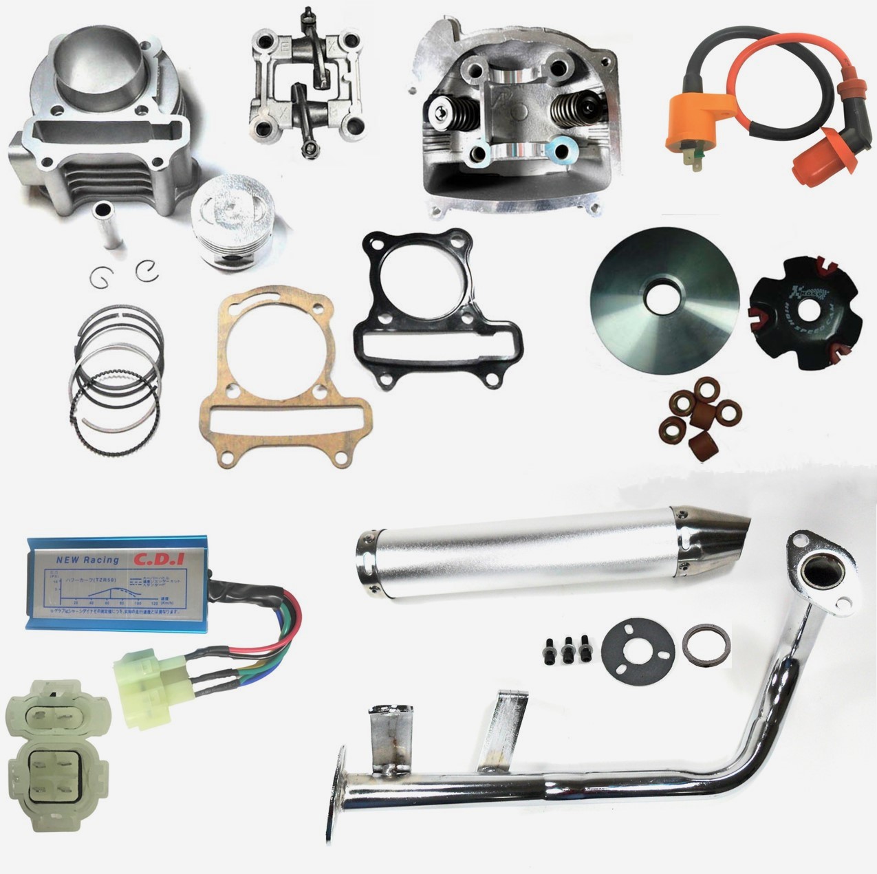 High Performance Speed Kit GY6-100CC (50mm) Comes With All Parts Shown.