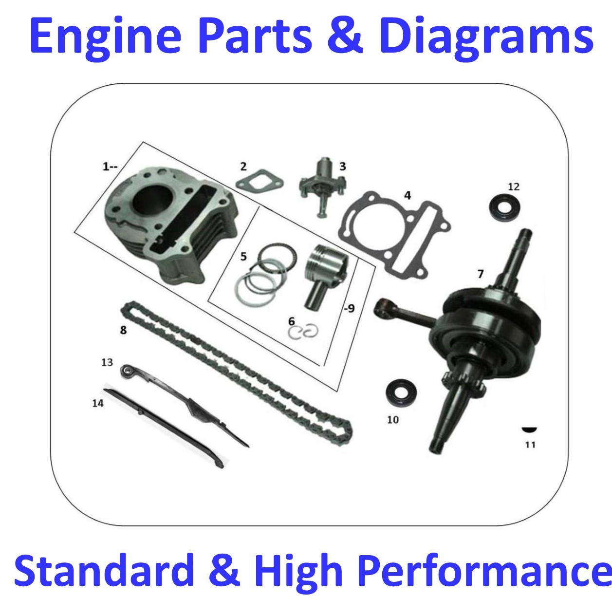 Engine Parts & Diagrams Standard & High Performance