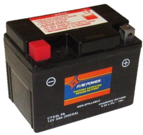CTX4L FA Fire Power Battery Sealed Maintenance Free L=4 3/8" W=2.75" H=3 3/8" - Click Image to Close