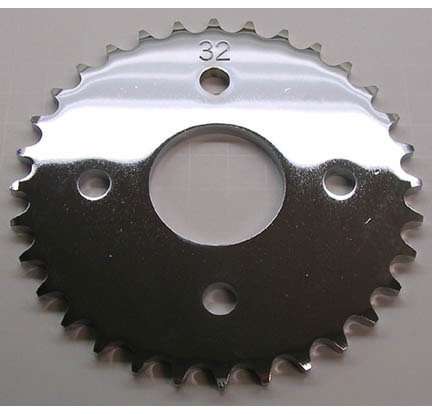 Rear Sprocket #420 32th Many Taiwanese ATVs Bolt holes Ctr to Ctr =57 Hole ID=44 Fits Eton 50 + more - Click Image to Close