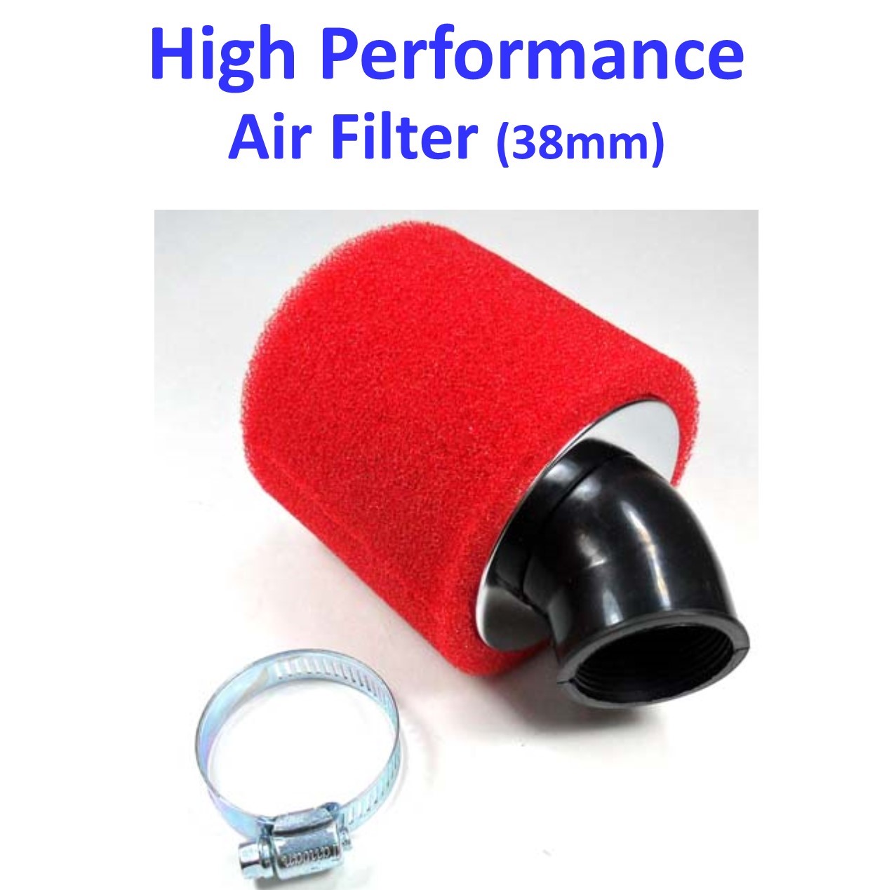Air Filter 2 Stage ID=38mm OD=92mm, Filter Body Length=75mm 45deg Angle