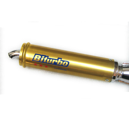 Biturbo High Performance Exhaust For Stock Tomos A55 and those with a 64cc Cylinder Kit