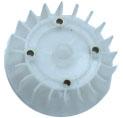 Plastic Flywheel Cooling Fan Fits GY6-50, QMB139 49cc Scooters OD=111mm Bolts Cross c/c=66 - Click Image to Close