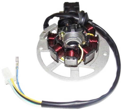 Stator 49cc 2 Stroke Fits Many Chinese Scooters 6 Coil 4 Pin in 4 Pin Jack + 1 Wire - Click Image to Close