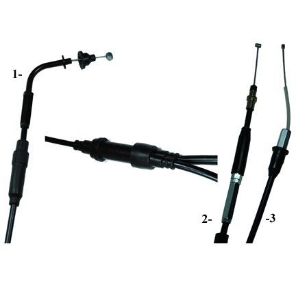 Throttle Cable 2 Stroke (1) Out=16.5"/Inner Wire=19" (2) Out=37.25"/Inner Wire=39" (3) Out=44.25"/Inner Wire=47.50"