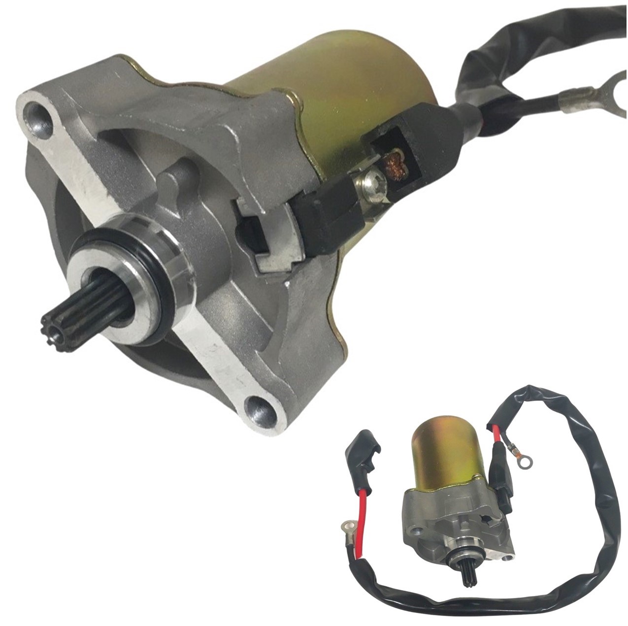Electric Starter Motor Fits E-Ton Viper RXL70, RXL90R, Viper RX4-70, RX4-90, RX4-90R, Rover UK1, Rover GT, Yamaha Raptor 90 09-13 + more 4 stroke 70-90cc ATVs - Click Image to Close