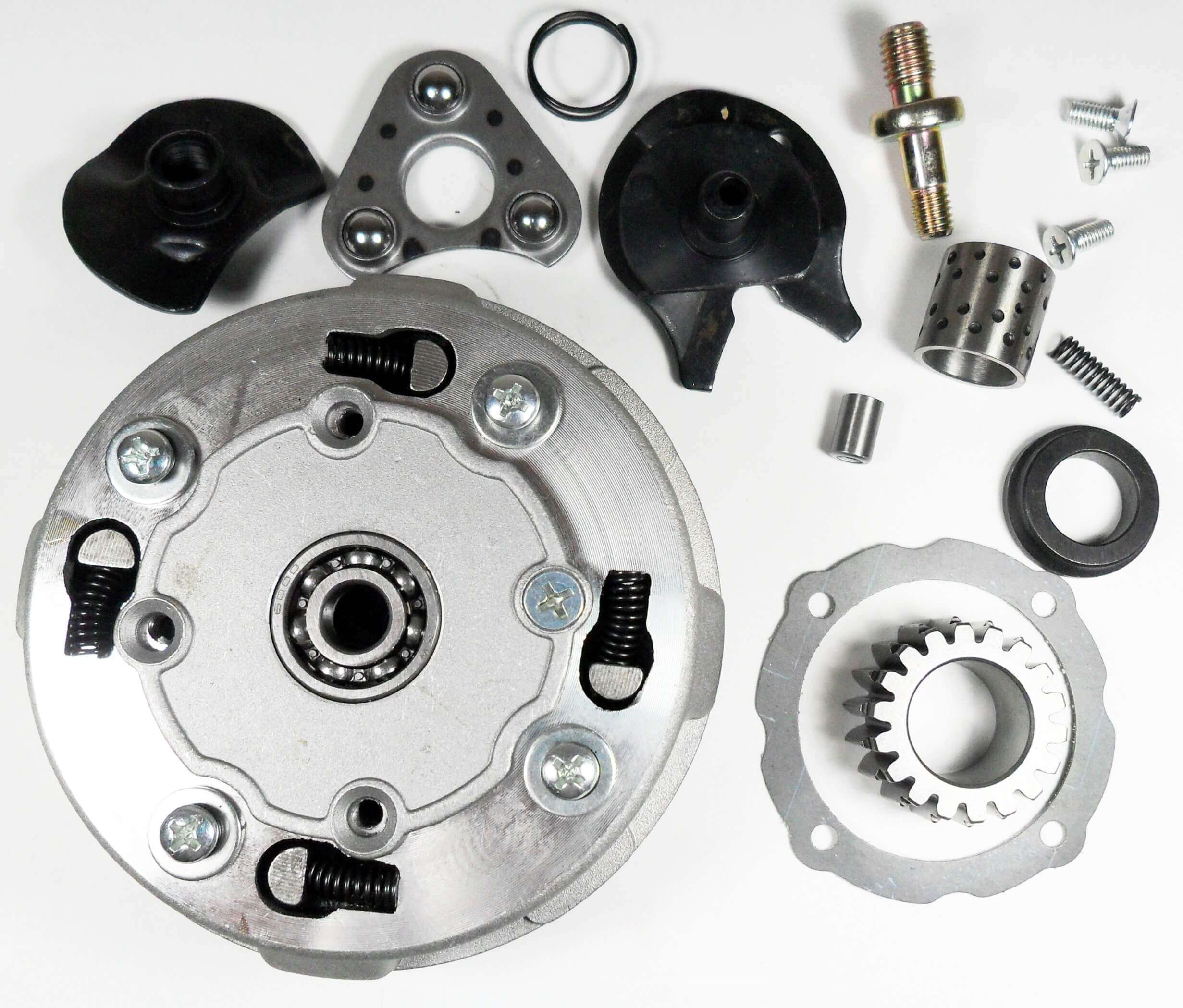 Rear Clutch 50-125cc Honda Copy Semi Auto ATVs, Dirtbikes Clutch OD=116 Bell Shaft=17mm For 18th Gear - Click Image to Close