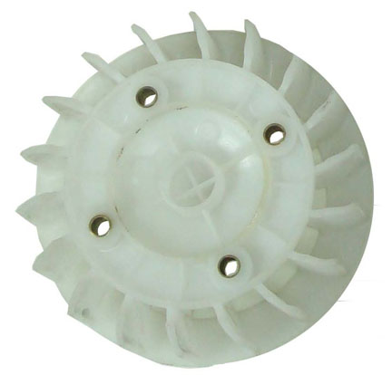 Plastic Flywheel Cooling Fan Fits GY6-125, GY6-150 ATVs, GoKarts, Scooters OD=139mm Bolts c/c=52 - Click Image to Close
