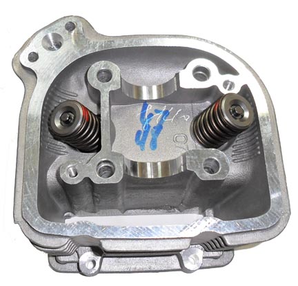 Cylinder Head Type 2 GY6-150 ATVs, GoKarts, Scooters H=73 B=57 Exhaust Angle 12deg (with valves and springs) Fits E-Ton Sport 150, Tomos Nitro 150, + More - Click Image to Close