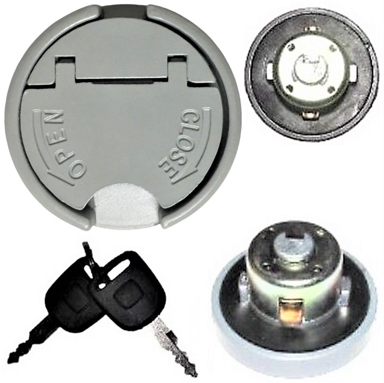 GAS CAP LOCKING 30mm Fits Most Chinese Scooters Colors may vary. Grey or Black depending on availability. - Click Image to Close