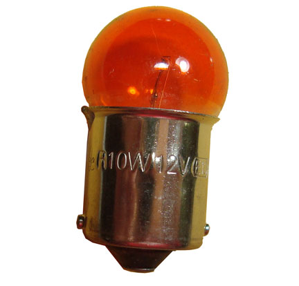 12V 10W Amber Bulb 1 Terminal 15mm Base