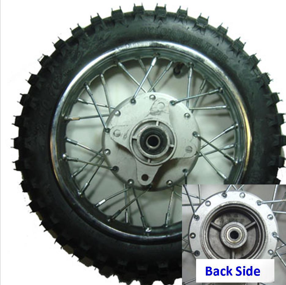 Rear Wheel With Tire Rim=1.40X10 Tire=2.50x10 Drum ID=80 Axle=12mm Bolts Cross c/c=90mm - Click Image to Close