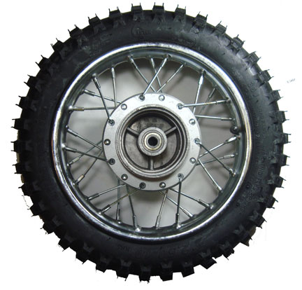 Rear Wheel With Tire Rim=1.40X10 Tire=2.50x10 Drum ID=80 Axle=12mm Bolts Cross c/c=90mm