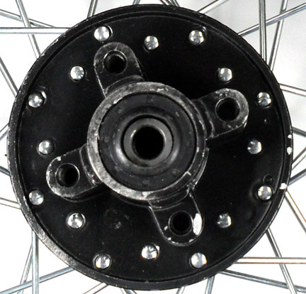 Rear Wheel with Tire Rim=1.85x12 Tire=3.00x12 Disc Brake Side 1 Bolts Cross C/C=68mm Side 2 = 66mm Axle ID=12mm Seal 20x37x7x6 - Click Image to Close